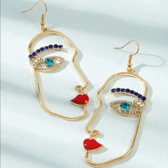 Gemstone Figure Shaped Drop Earrings - Picture 2 of 4